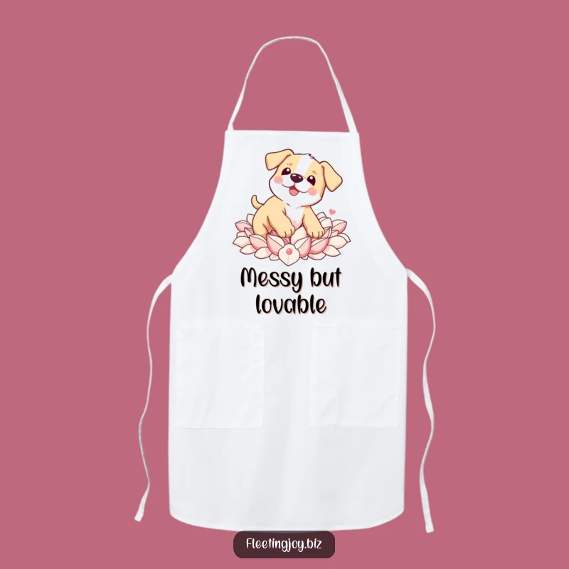 Funny Puppy Petal Apron: Kitchen Clumsiness Fun, Perfect Funny Gift for Bakers