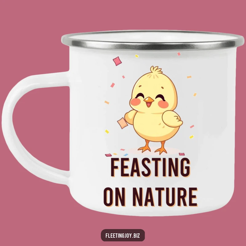 Funny Chick Confetti Camping Mug: Festive Outdoor Sips, Adorable Funny Gift