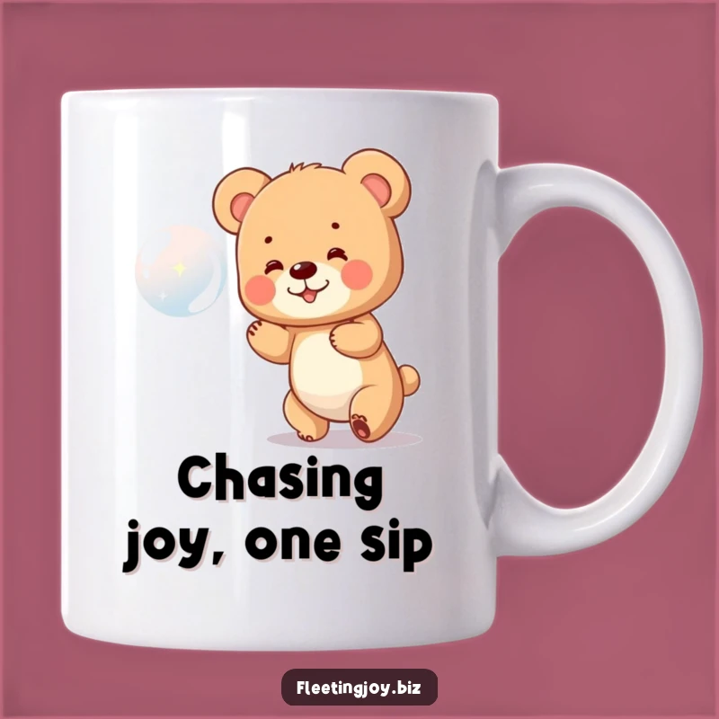 Funny Bear Cub Bubble Chase Mug: Adorable Cute Animal Funny Gift for Your Morning Brew