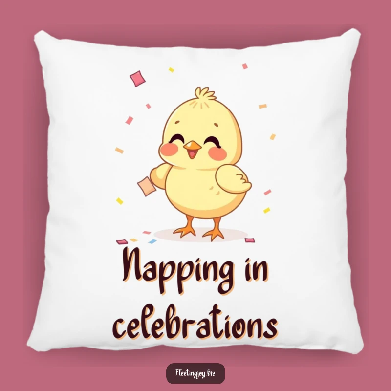 Funny Chick Confetti Pillow: Cozy Celebration Accent, Sweet Funny Gift for Comfort