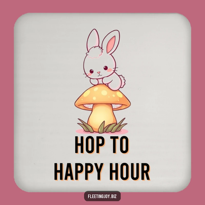 Funny Bunny Mushroom Coaster: Protect Surfaces with Whimsy, Perfect Funny Gift