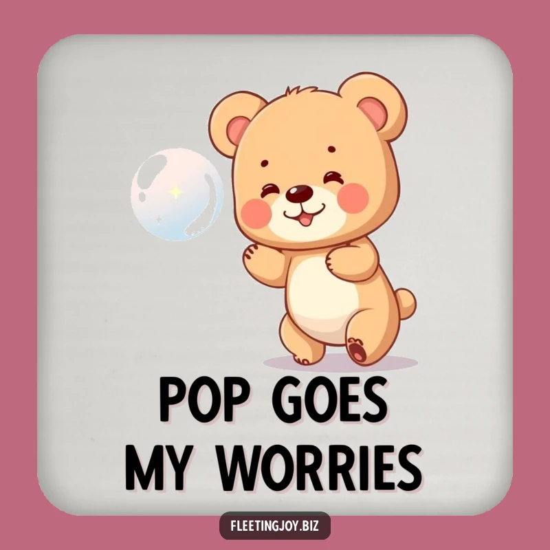 Funny Bear Cub Bubble Coaster: Protect Surfaces with Cute Humor, Perfect Funny Gift