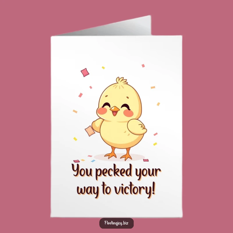 Free Printable Congrats Card: Chick's Cheerful Confetti Celebration