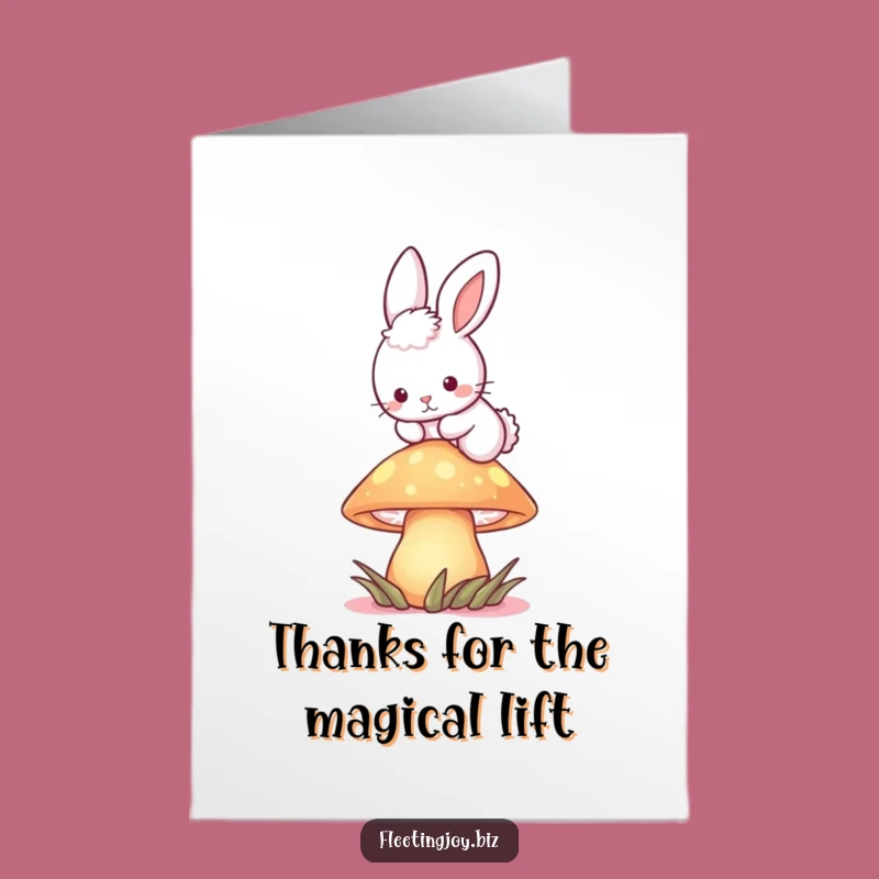 Free Printable Thank You Card: Bunny Mushroom Hop Gratitude